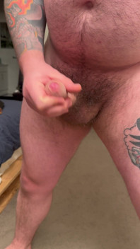 Bear with Fat Cock Blows His Load All Over the Camera