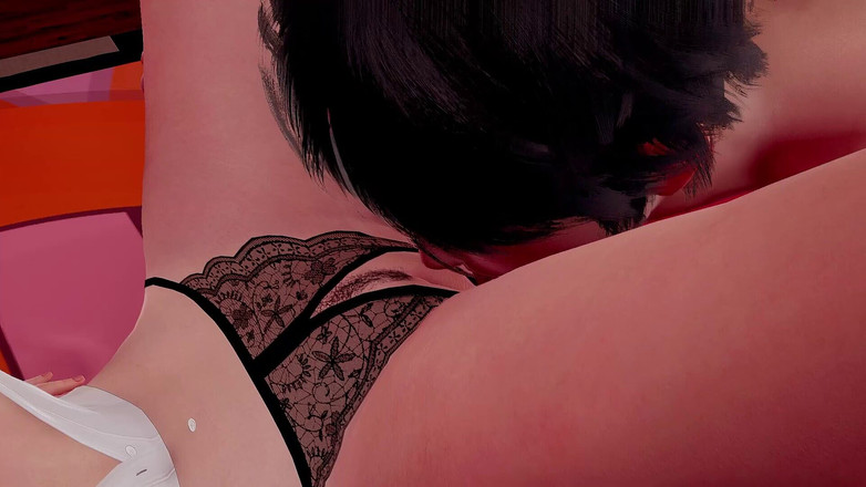 Joas22222: Yukina Sasaki: Hentai gamer e-girl - bagnata cunnilingus sul letto, leccata...