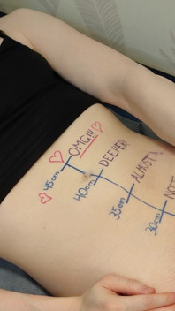 Body Writing, Belly Bulge with a Thrusting Dildo and Cumshot