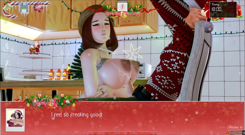 Cumming Gaming: Noël illimité [jeu porno hentai de Noël] Épisode 13, la nounou m'a laissé...