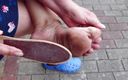 Hot Pussy 66: Outdoor foot care on the left foot