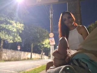 Ksalnovinhos: Risky Masturbating At The Bus Stop Next To The Beautiful...