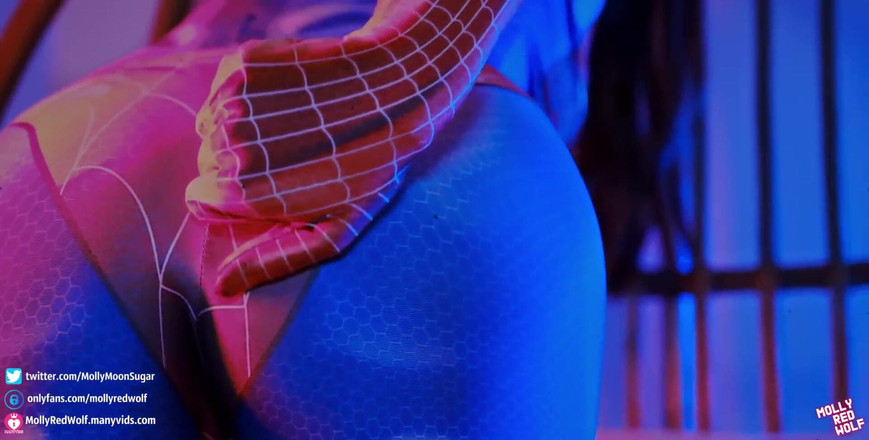 MollyRedWolf: Mary Jane rucha się w garniturze Spiderman - Mollyredwolf