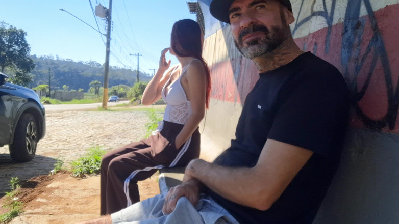 FannySquirting: Risky Masturbation with a Stranger at a Bus Stop!