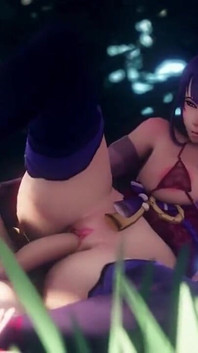 Aether Fucks Raiden Shogun in the Forest Leg up Genshin Impact Sex Spread Legs Japanese 60 Fps