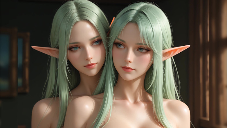 LustRender: Slideshow com brilho: linda cabeça de elfo nua vira arte à...