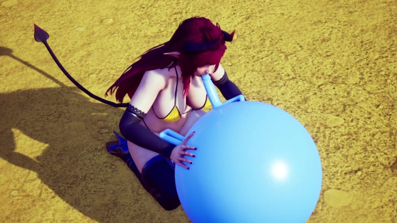 Wraith ward: Demon girl sucking off a bouncing ball
