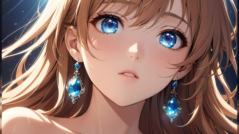 LustRender: Неземное восхождение: красивая молодая женщина, завернутая в небесный свет