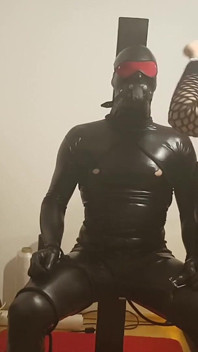 Golden Shower Fetish - Mature Domme Drenches Latex Slave