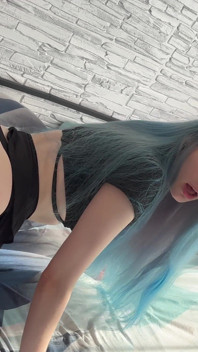 Fuck Me, Stepdaddy! Blue-haired Slut Got Dick in Her Pussy and Was Drenched in Cum.
