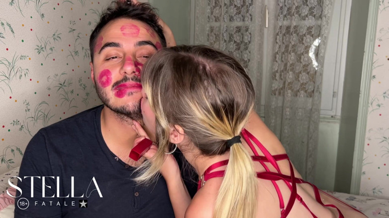 Stellafatale: Non Stop Lipstick Kisses All Over His Face
