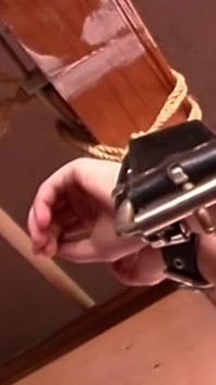 Leather Domme Pegs Suspended Stud Deep and Hard