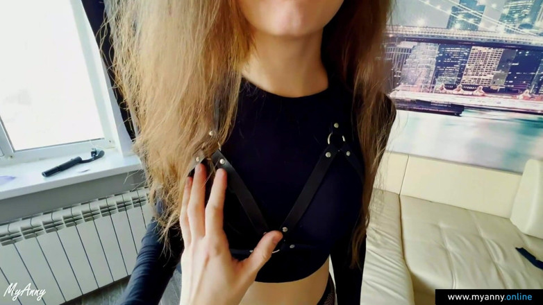 MyAnny: Stepbrother's girlfriend asked to fuck her in fishnet pantyhose