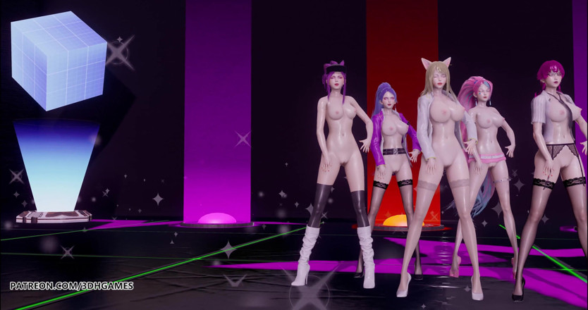 3D-Hentai Games: Chung Ha - Snapping nahý tanec Ahri, Akali, Kaisa, Evelynn, Seraphine...
