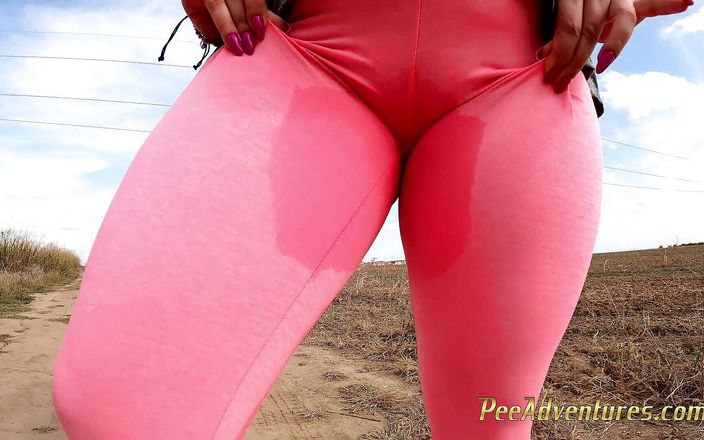 Pee Adventures: Fat girl pee a lot trough her tights