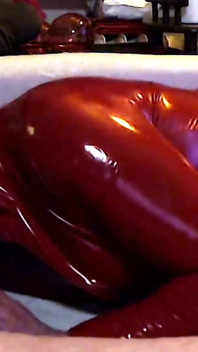 Latex MILF Serves The Neighbor Boy With Her Mouth