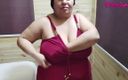 Riderqueen BBW Step Mom Latina Ebony: Ibu tiri semok latina dengan gaun merah dengan pantat bahenol