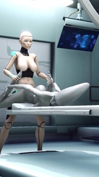 Hot sex! Sci-fi android fucks hard an alien in the surgery room in the space station