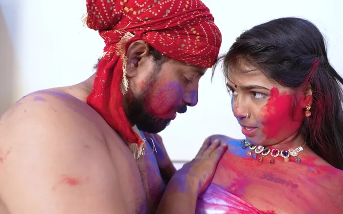 Tightmaal: Hot Desi Indian Sanjana Holi Special Hard Sex