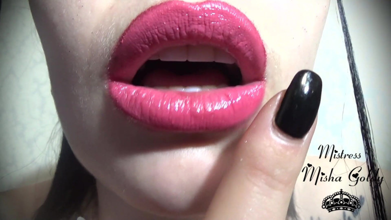 Goddess Misha Goldy: Strawberry pink lips JOI