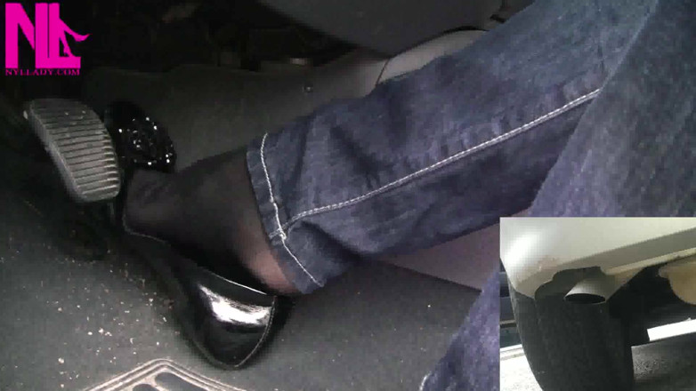 Nyllady: Revving with Exhaust Shot in Black Ballet Flats