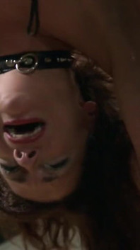 Amateur slave bdsm while hogtied upside down