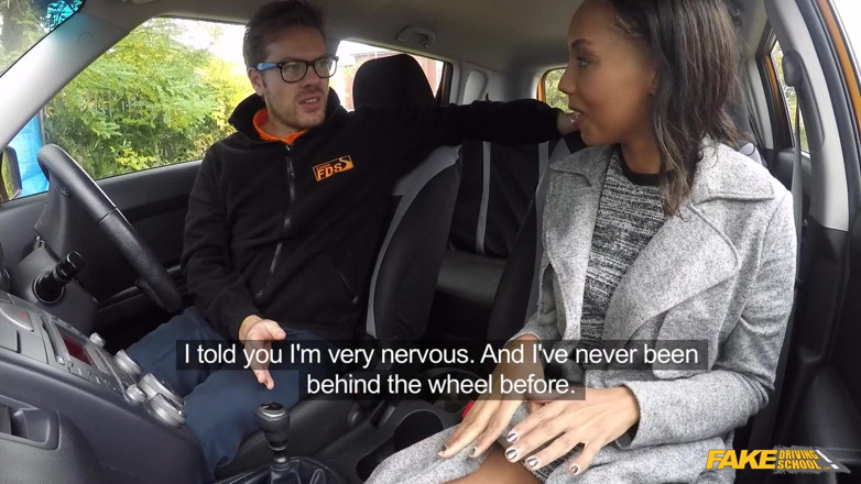 Fake Driving School: Fake Driving School- Gorgeous Black Sade Fails Her Test in...