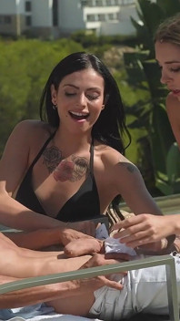 Poolside Threesome with Clara Mia and Popiense Mary