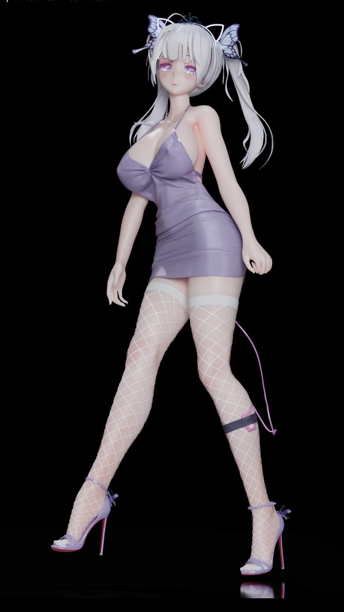 MikuMotion: Bekas - Stoking Jala putih merah jambu panas; Palam punggung; Kembar...