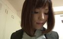 Japanese tight Pussies: Japanese hottie shows off her body in a locker room