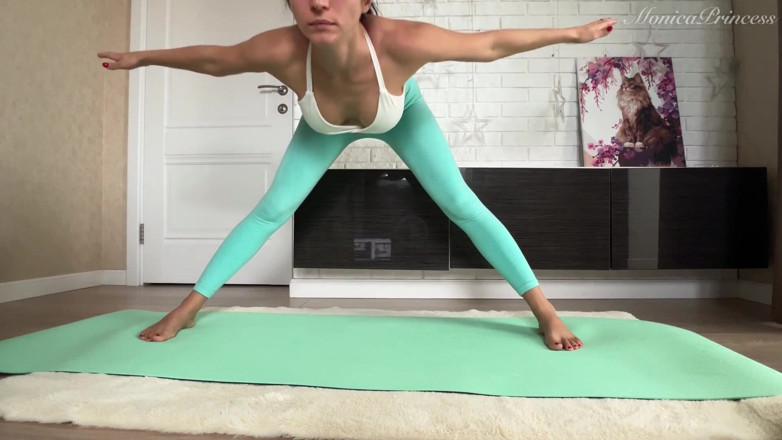 Princess Monica: Watch My Ass Bounce at Home in Tight Blue Leggings
