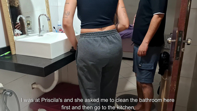 Gabi SweetCouplesStories: Catching the Maid in the Bathroom While the Wife Sunbathes