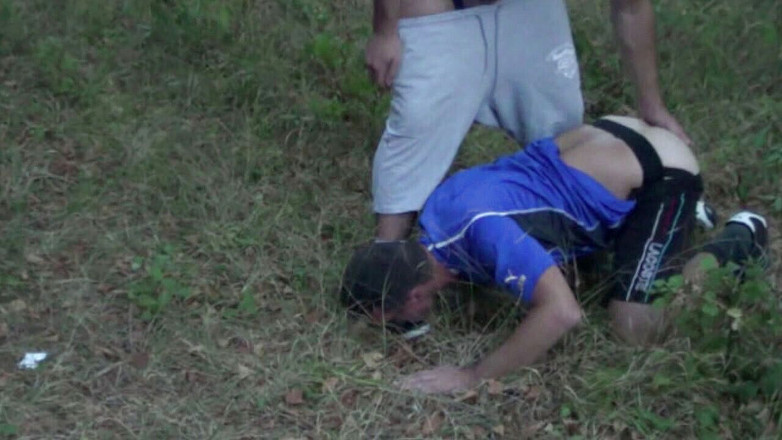 Crunch Boy: Follada por sexy bottom en exhib al aire libre