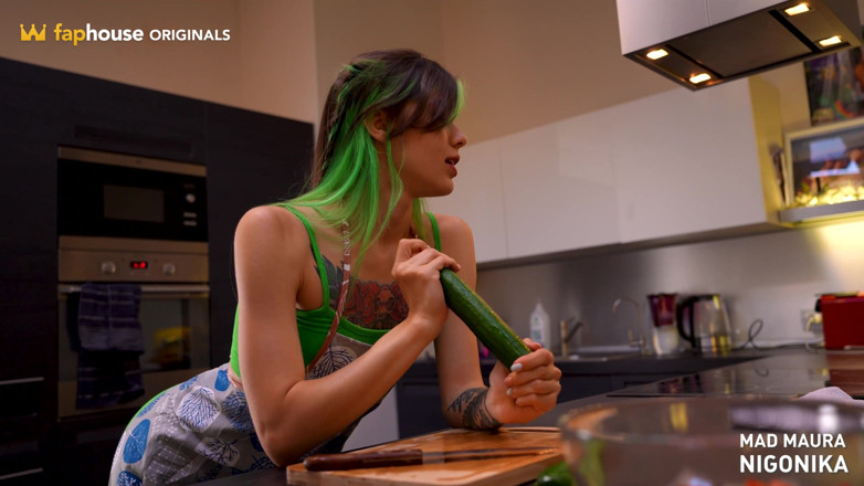 Mad Maura: Cucumber and Anal Kitchen Fun