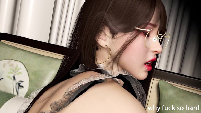 Why fuck so hard: 귀여운 드레스를 입은 3D 섹시한 아시아 하녀가 너무 따먹히다