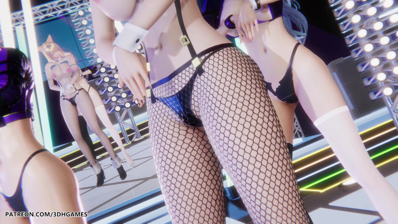3D-Hentai Games: เรดเวลเวท - รัสเซียนรูเล็ตต์ Ahri Evelynn Akali เซ็กซี่สตริปทีส League of Legends Hentai ไม่เซ็นเซอร์ 4K 60fps