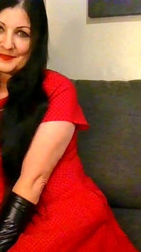 Housewife Smoking in Black Gloves