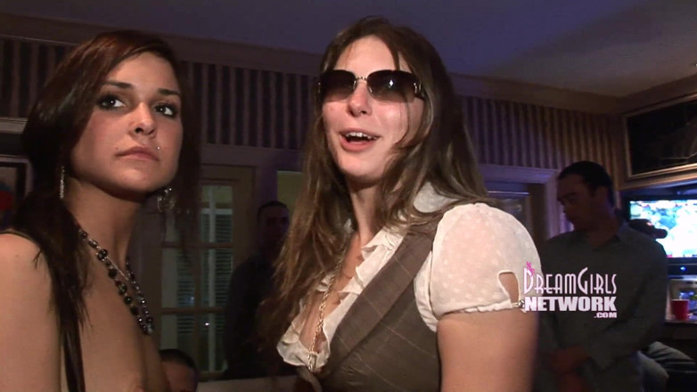 Dream Girls: Brunette girl pees at a party