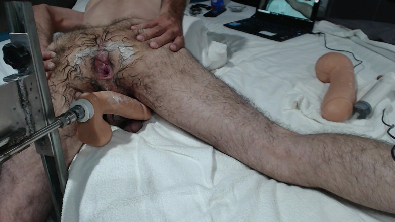 Chuck Spreadum: 13+ Creamy Anal Orgasms+ Big Shooting Load with Fuck Machine