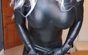 Jessica XD: Latex Doll - Wig &amp;amp;amp; Make up layering in latex stockings and...