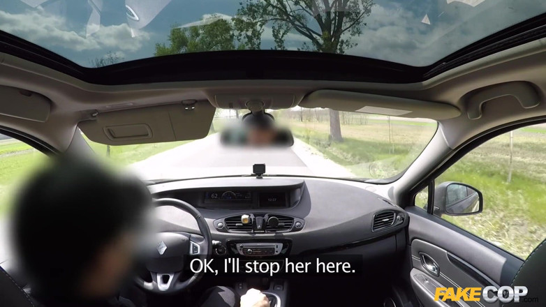 Fake Cop: Fake Cop - Nerdy Perky Tit Driver Creampied by Cop