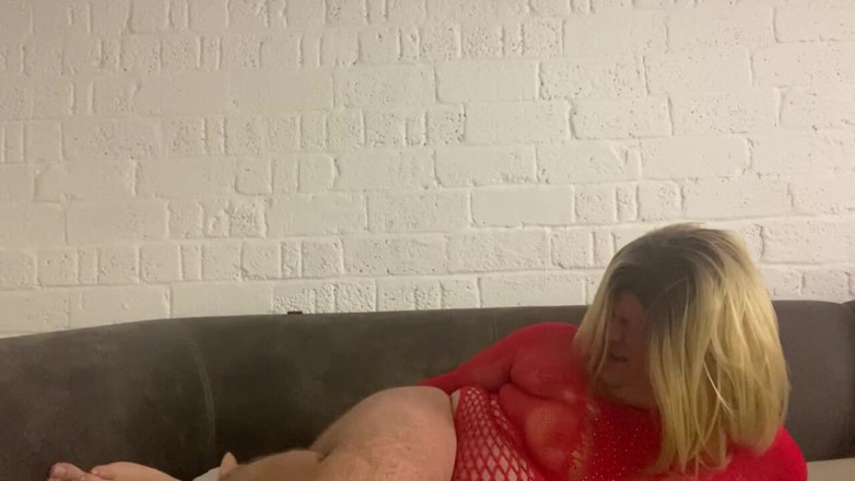Rockme74: Toys just for CD Andrea's asshole in red lingerie