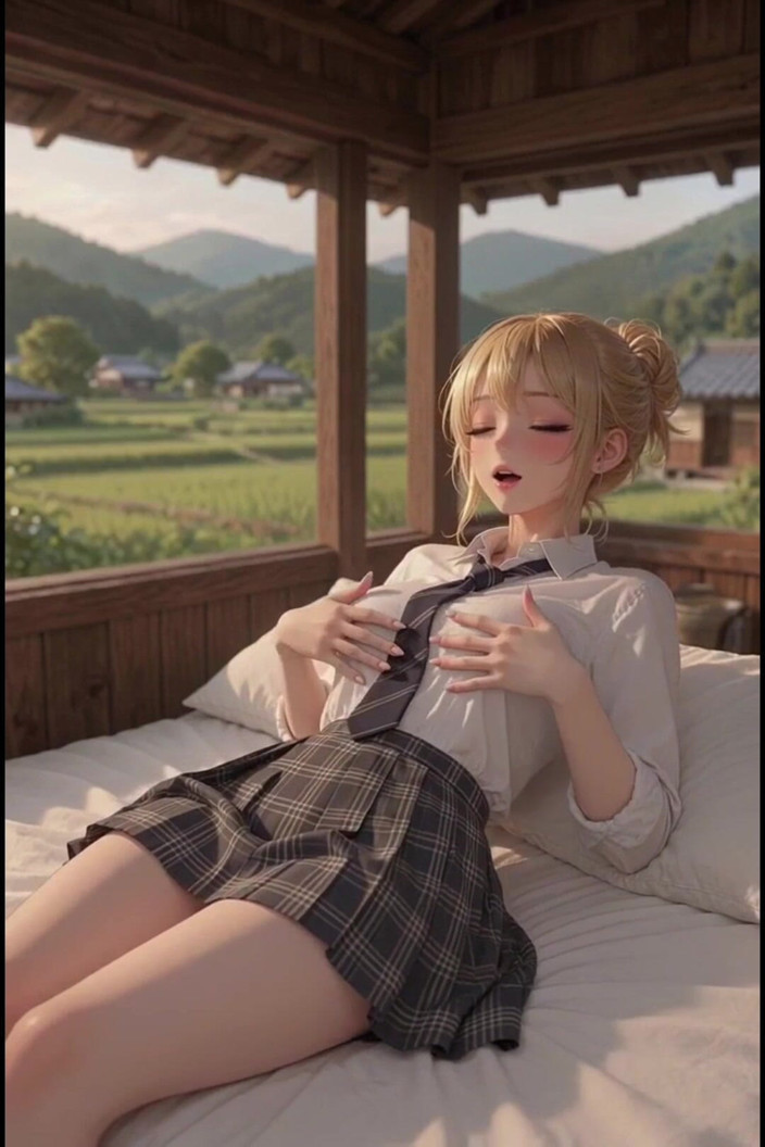 Wertstofsamler: Blonde Anime Masturbates on Terrace
