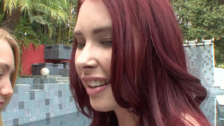 Naughty Girls: Redhead and blonde teen pussy licking and fingering in the...
