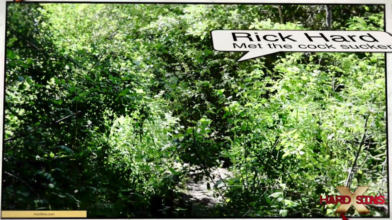 Hardsins: Leena Ray manhandle Rick Hard in the forest