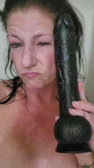 EliteLadyS: MILF Masturbates with Big Black Dildo From a Fan Who...