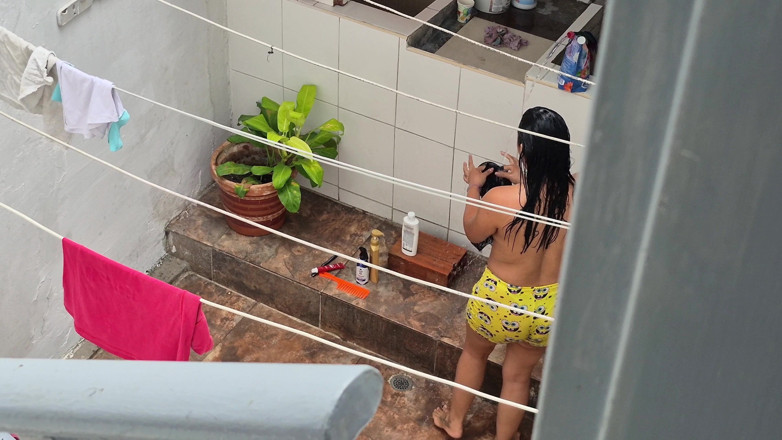 Pikaa6: My Neighbor From the House Below Bathes Outside and Was...