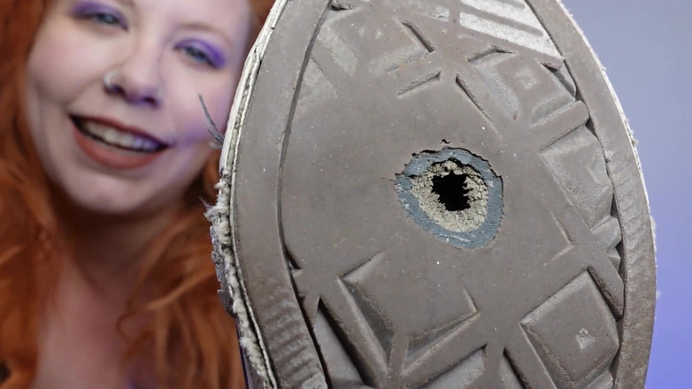 Deanna deadly: POV caught smelling stinky sneakers-Humiliated and made to jerk