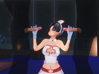 H3DC: 3D hentai-verpleegster zuigt lul van twee patiënten tegelijk