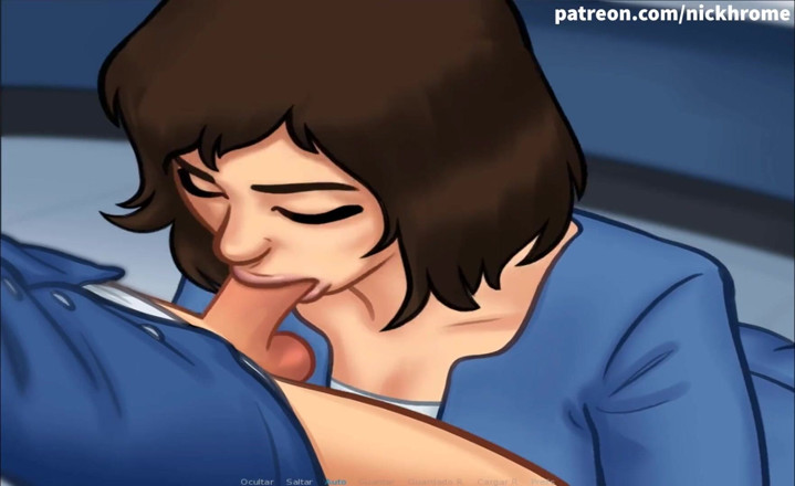 Cartoon Universal: Summertime saga part 114 - perfect girl blowjob on work under table (...